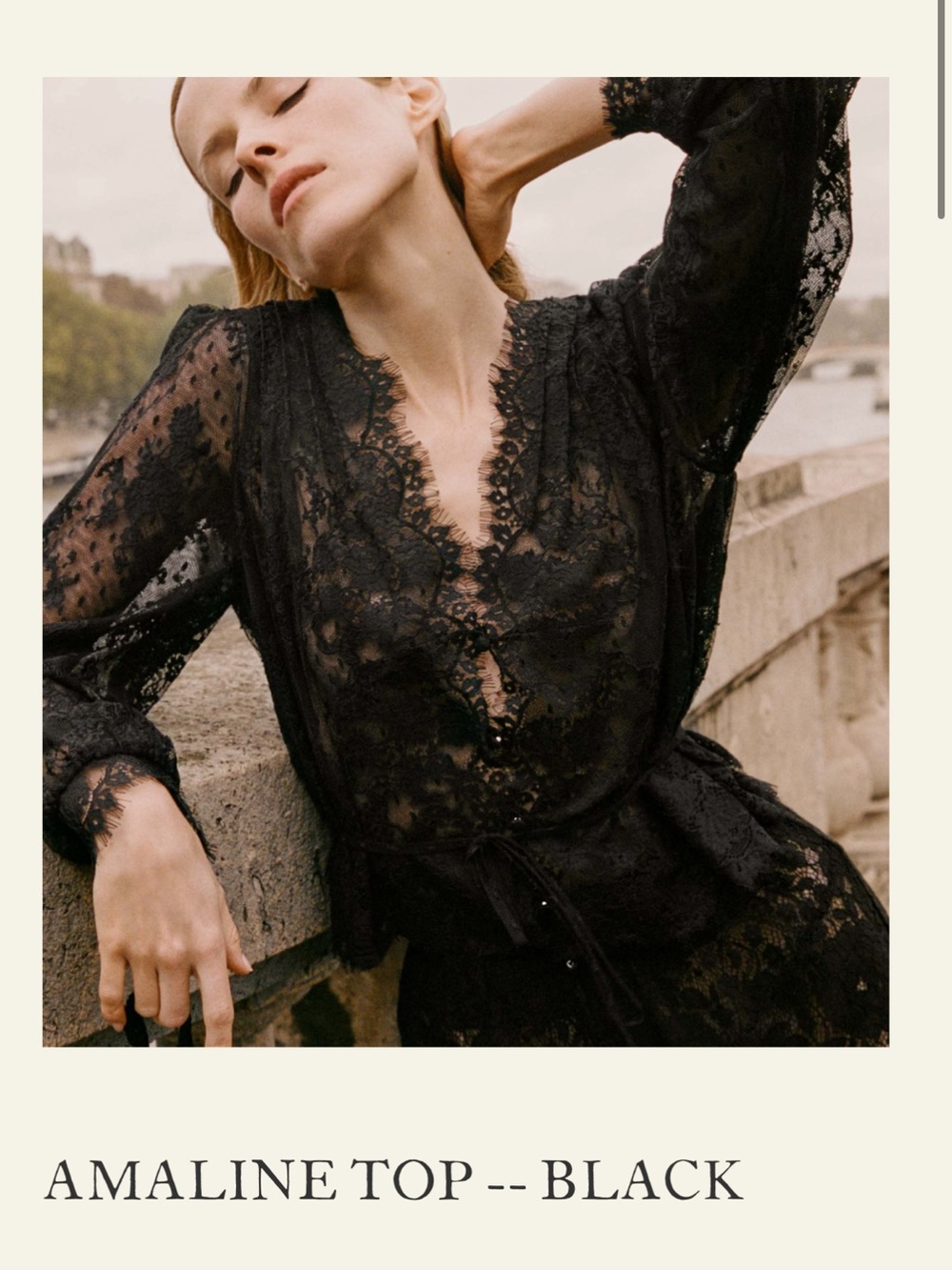 Doen Amaline Black Lace Top